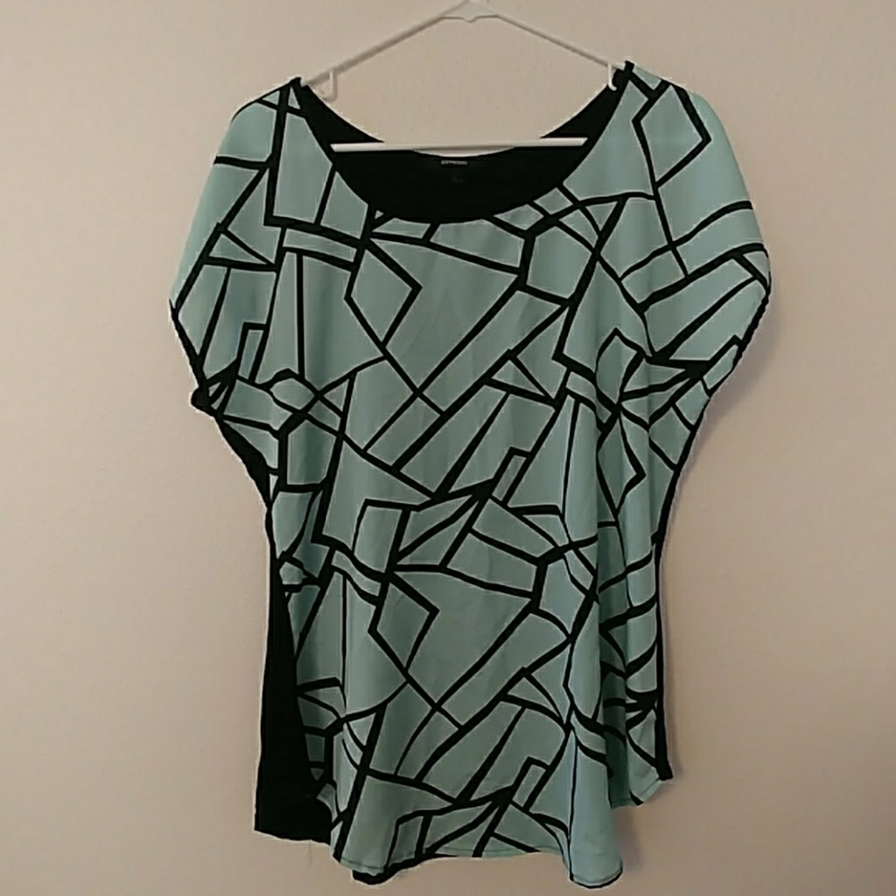 Espresso geometric color blocked L shirt